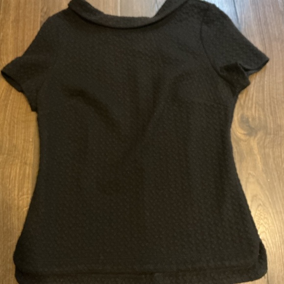 Boden Black Quilted Textured Top with Collar | Size 6 | Quiet Luxury Preppy - Picture 11 of 11